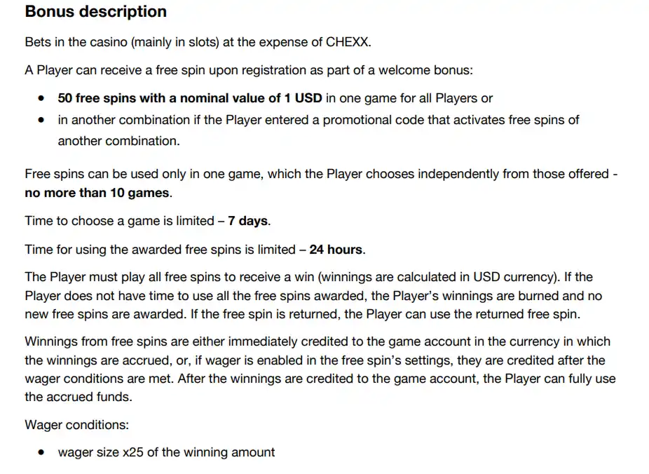 Free Spins ของ CHEXX: วิธีอ่านเงื่อนไขก่อนใช้